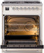 ILVE Nostalgie II 30" Dual Fuel Natural Gas Range, Antique White, Chrome Trim UP30NMPAWC ILVE