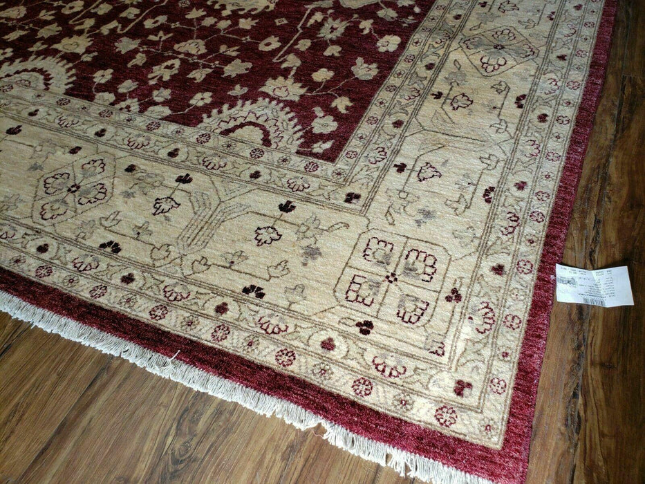 10' X 14' Vintage Handmade PESHAVAR CHOBI Pakistani Agra wool Carpet Nice