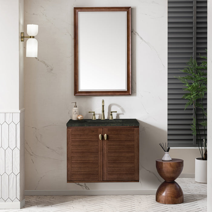 James Martin Amberly 30" Dual Mount Single Bathroom Vanity, Mid-Century Walnut