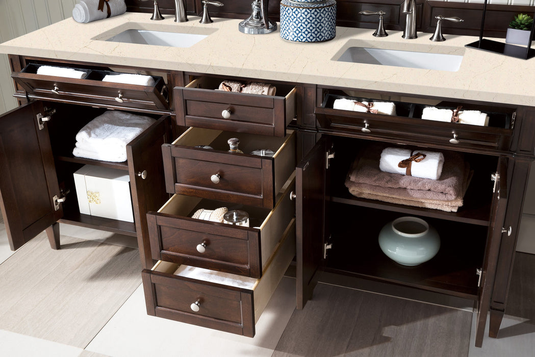 James Martin Brittany 72" Double Bathroom Vanity, Burnished Mahogany
