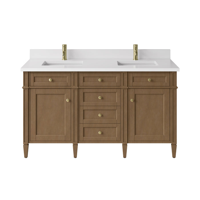 James Martin Brittany 60" Double Bathroom Vanity, Pecan