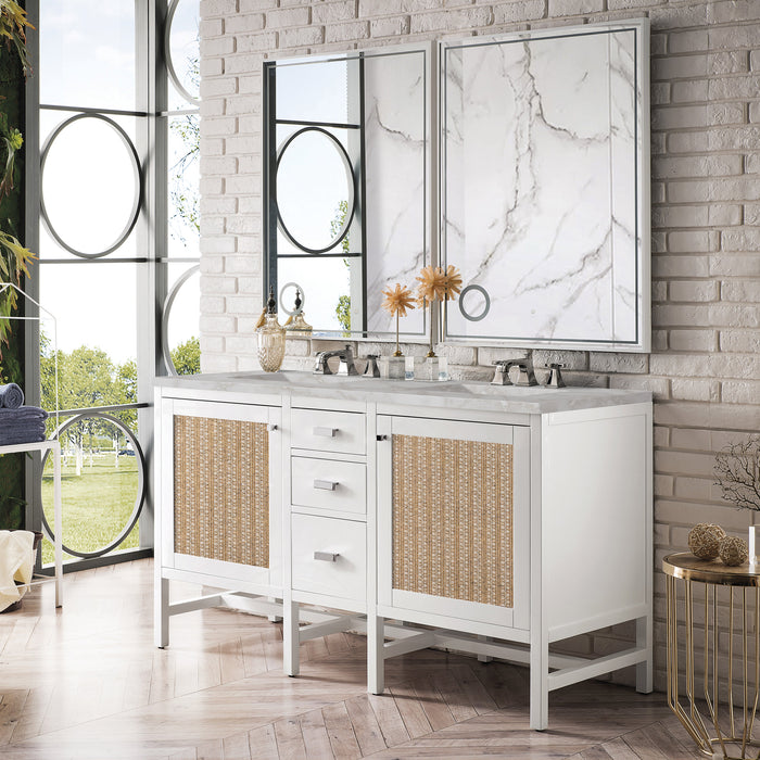 James Martin Addison 60" Double Bathroom Vanity, Glossy White