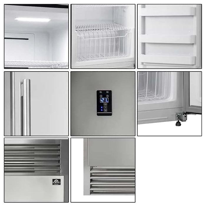 Forno 28" Rizzuto Pro - Style Dual Combination Refrigerator & Freezer FFFFD1933 - 32RS - Farmhouse Kitchen and Bath