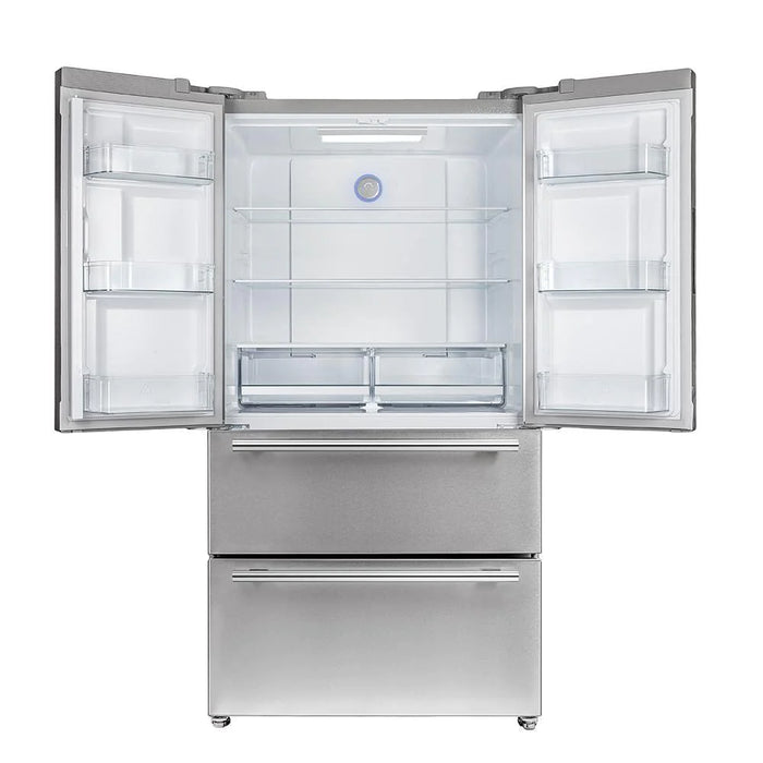 Forno Moena - 36 in. French Door Counter Depth Refrigerator in Stainless Steel FFRBI1820-36SB Forno