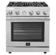 Forno Alta Qualita - 30 in. ft. Pro-Style Range, and Gas Oven, SS — FFSGS6228-30S