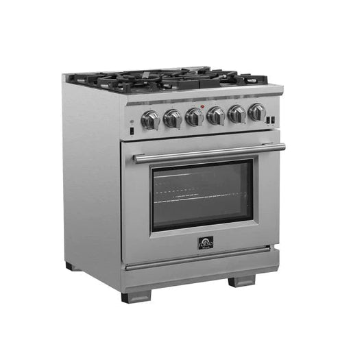 Forno Capriasca - 30 in. Professional Range with Gas Stove and Gas Oven, Stainless Steel FFSGS6260 - 30 - Farmhouse Kitchen and Bath