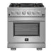 Forno Capriasca - 30 in. Professional Range with Gas Stove and Gas Oven, Stainless Steel FFSGS6260 - 30 - Farmhouse Kitchen and Bath