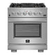Forno Capriasca - 30 in. Pro Range with Gas Stove and Gas Oven, SS — FFSGS6260-30
