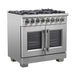Forno Capriasca 36 in. French Door Freestanding Dual Fuel Range , Gas Stove, Electric Oven, Stainless Steel, FFSGS6387 - 36 - Farmhouse Kitchen and Bath