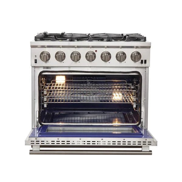 Forno Capriasca - 36 in. Professional Freestanding Range with Gas Stove and Gas Oven FFSGS6260 - 36 - Farmhouse Kitchen and Bath