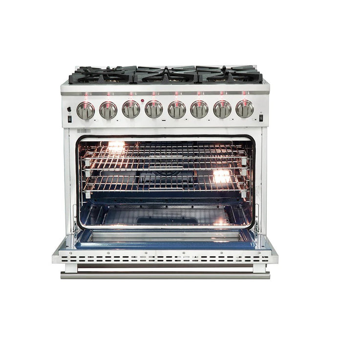 Forno Capriasca - 36 in. Titanium Professional Freestanding Dual Fuel Range in Stainless Steel, FFSGS6187 - 36 - Farmhouse Kitchen and Bath