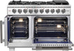 Forno Capriasca 48 in. French Door Freestanding All Gas Range, Stainless Steel, FFSGS6460 - 48 - Farmhouse Kitchen and Bath