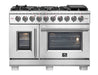 Forno Capriasca 48 in. French Door Freestanding All Gas Range, Stainless Steel, FFSGS6460 - 48 - Farmhouse Kitchen and Bath