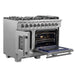 Forno Capriasca 48 in. French Door Freestanding All Gas Range, Stainless Steel, FFSGS6460 - 48 - Farmhouse Kitchen and Bath