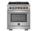 Forno Capriasca - Titanium 30 in. Pro Freestand. Dual Fuel Range — FFSGS6187-30