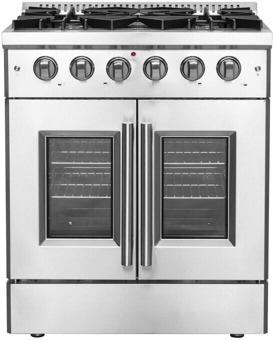 Forno Galiano 30 in. French Door Freestanding All Gas Range, Stainless Steel,FFSGS6444 - 30 - Farmhouse Kitchen and Bath