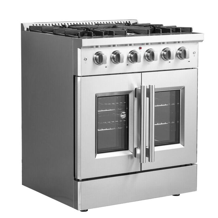 Forno Galiano 30 in. French Door Freestanding All Gas Range, Stainless Steel,FFSGS6444 - 30 - Farmhouse Kitchen and Bath