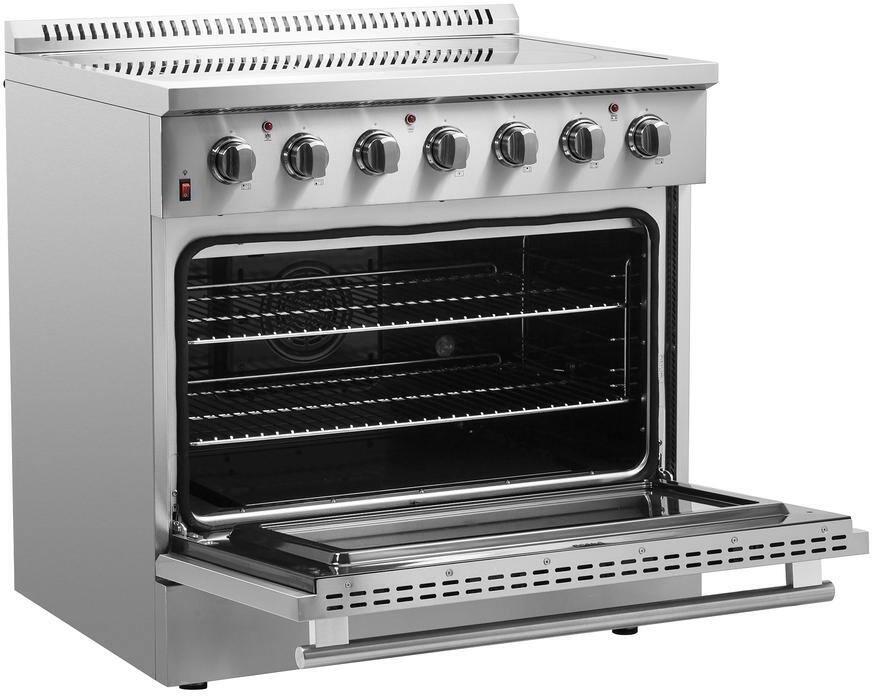 Forno Galiano 36" Electric Range, Convection Oven, Stainless Steel, FFSEL6083 - 36 - Farmhouse Kitchen and Bath