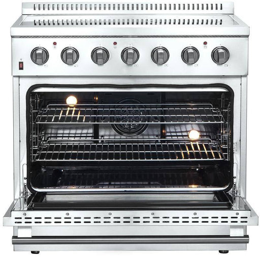 Forno Galiano 36" Electric Range, Convection Oven, Stainless Steel, FFSEL6083 - 36 - Farmhouse Kitchen and Bath