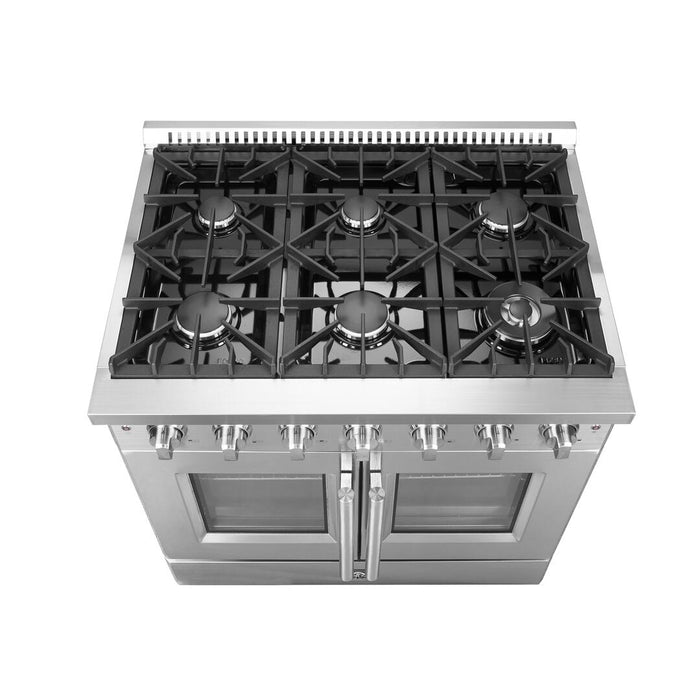 Forno Galiano 36 in. French Door Freestanding All Gas Range, Stainless Steel,FFSGS6444 - 36 - Farmhouse Kitchen and Bath