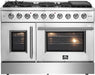 Forno Galiano 48 in. French Door Freestanding All Gas Range, Stainless Steel,FFSGS6444 - 48 - Farmhouse Kitchen and Bath