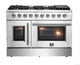 Forno Galiano 48 in. French Door Freestanding All Gas Range, SS — FFSGS6444-48