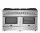 Forno Galiano - 60 in. Gold Pro Freestand. Dual Fuel Range, SS — FFSGS6156-60