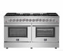 Forno Galiano - 60 in. Gold Professional Freestanding Dual Fuel Range, Stainless Steel FFSGS6156 - 60 - Farmhouse Kitchen and Bath