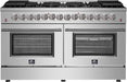 Forno Galiano - 60 in. Gold Professional Freestanding Dual Fuel Range, Stainless Steel FFSGS6156 - 60 - Farmhouse Kitchen and Bath