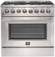 Forno Galiano Gold - 36 in. Freestand. Dual Fuel Range with Elec. Oven — FFSGS6156-36