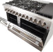 Forno Galiano Professional - 48 in.Dual Fuel Range, Gas Stove, and Electric Oven, Stainless Steel FFSGS6156 - 48 - Farmhouse Kitchen and Bath