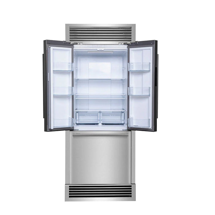 Forno Gallipoli - 31 in. French Door Refrigerator with Internal Ice Maker FFFFD1974 - 35SG - Farmhouse Kitchen and Bath