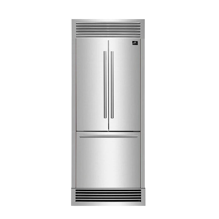 Forno Gallipoli - 31 in. French Door Refrigerator with Internal Ice Maker FFFFD1974 - 35SG - Farmhouse Kitchen and Bath