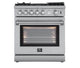 Forno Lazio - 30 in. All Gas Range with 5-Burner Air Fryer & Griddle — FFSGS6276-30