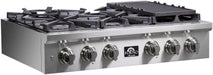 Forno Spezia 36 in. 6 Burner Gas Cooktop with Wok Ring and Griddle in Stainless Steel, FCTGS5751 - 36 - Farmhouse Kitchen and Bath