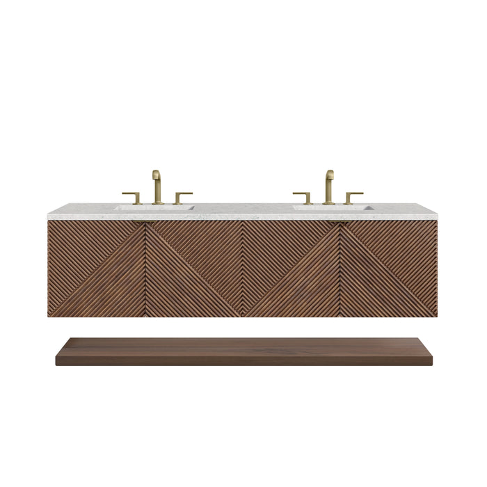 James Martin Marcello 72" Floating Double Bathroom Vanity, Chestnut