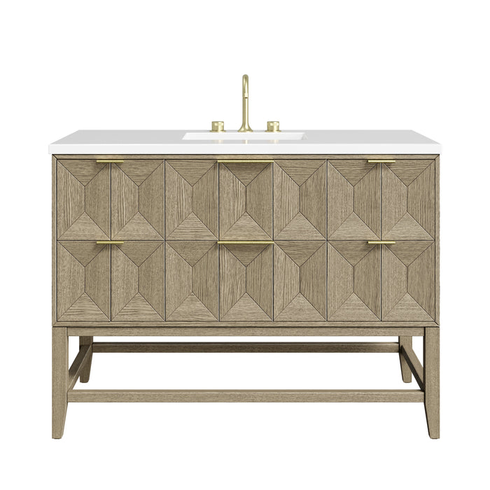 James Martin Emmeline 48" Single Bathroom Vanity, Pebble Oak
