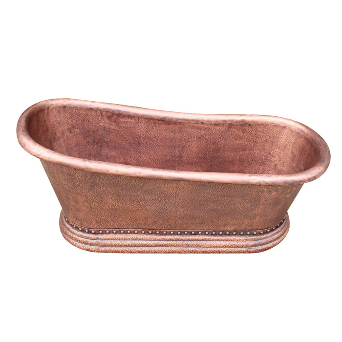 Akicon Copper Single-Slipper Roll-Top Handmade Copper Tub — AKB70003-C