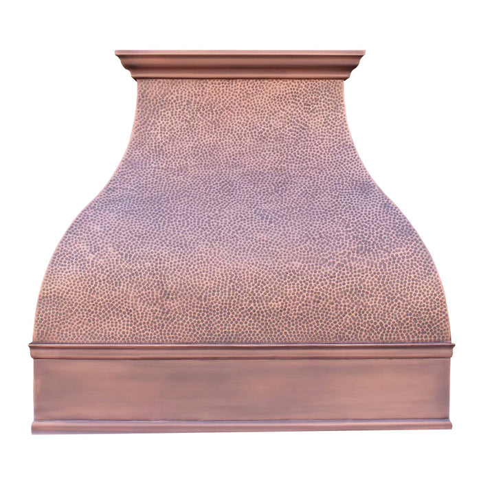 Akicon Custom Custom Copper Vent Hood with Artisan Handcrafted Detail — AKH762BA-C