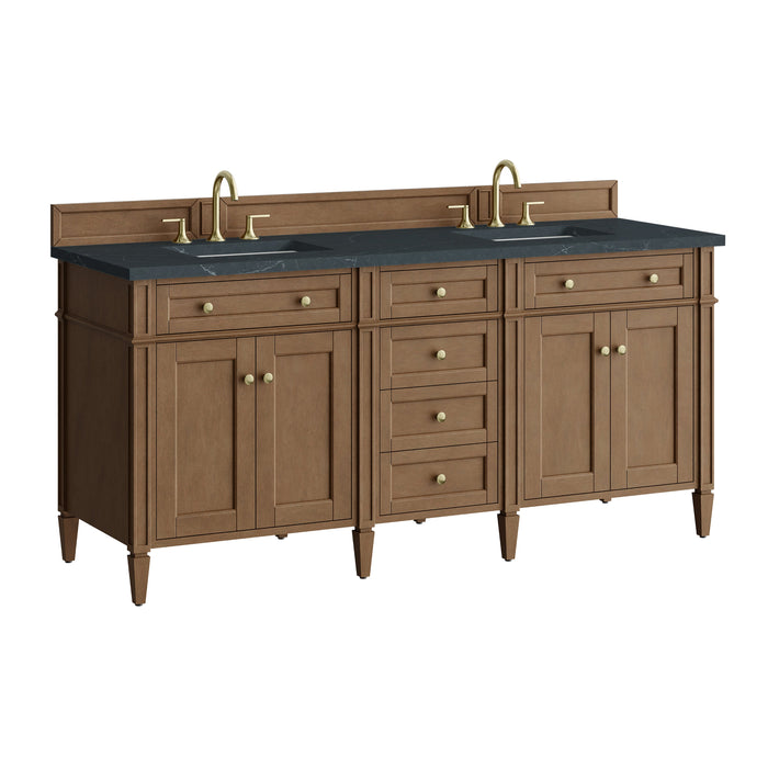 James Martin Brittany 72" Double Bathroom Vanity, Pecan