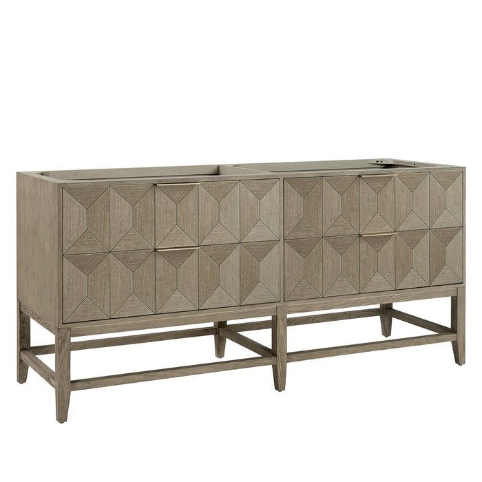 James Martin Emmeline 72" Double Bathroom Vanity, Pebble Oak