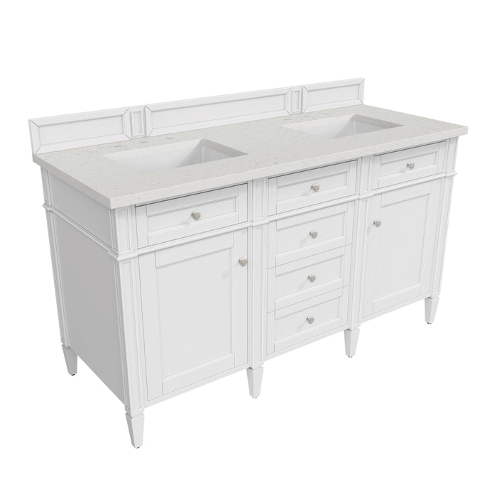 James Martin Brittany 60" Double Bathroom Vanity, Bright White