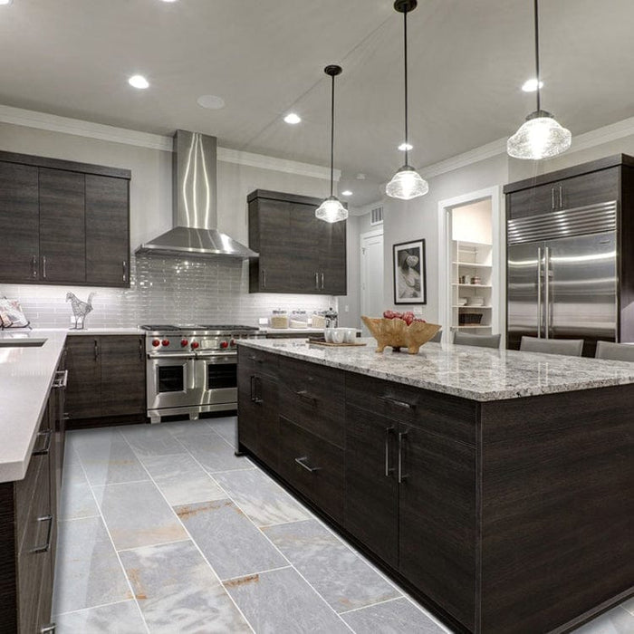 Fume Gray Marble Floor and Wall Tile - Livfloors Collection