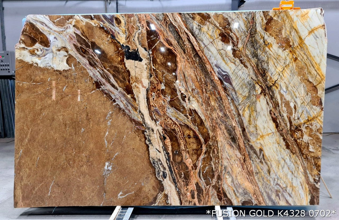 Fusion Gold Bookmatching Marble Slabs Polished - Full Truckload