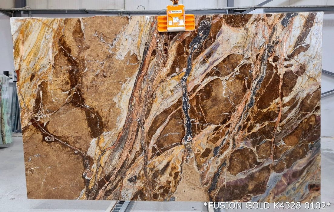 Fusion Gold Bookmatching Marble Slabs Polished - Full Truckload
