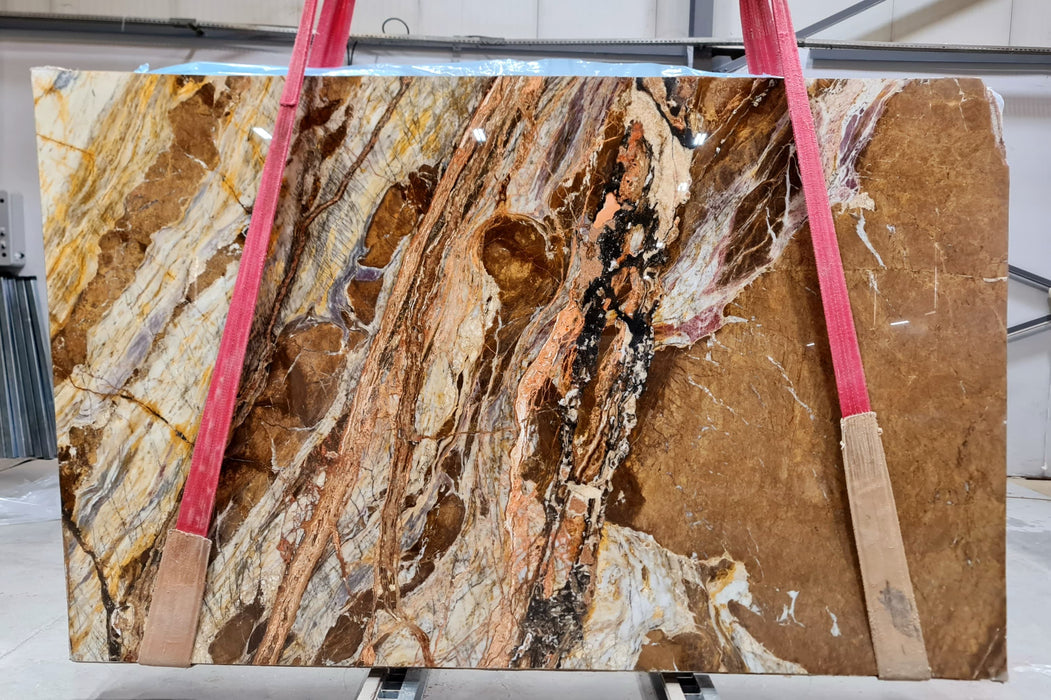 Fusion Gold Bookmatching Marble Slabs Polished - Full Truckload