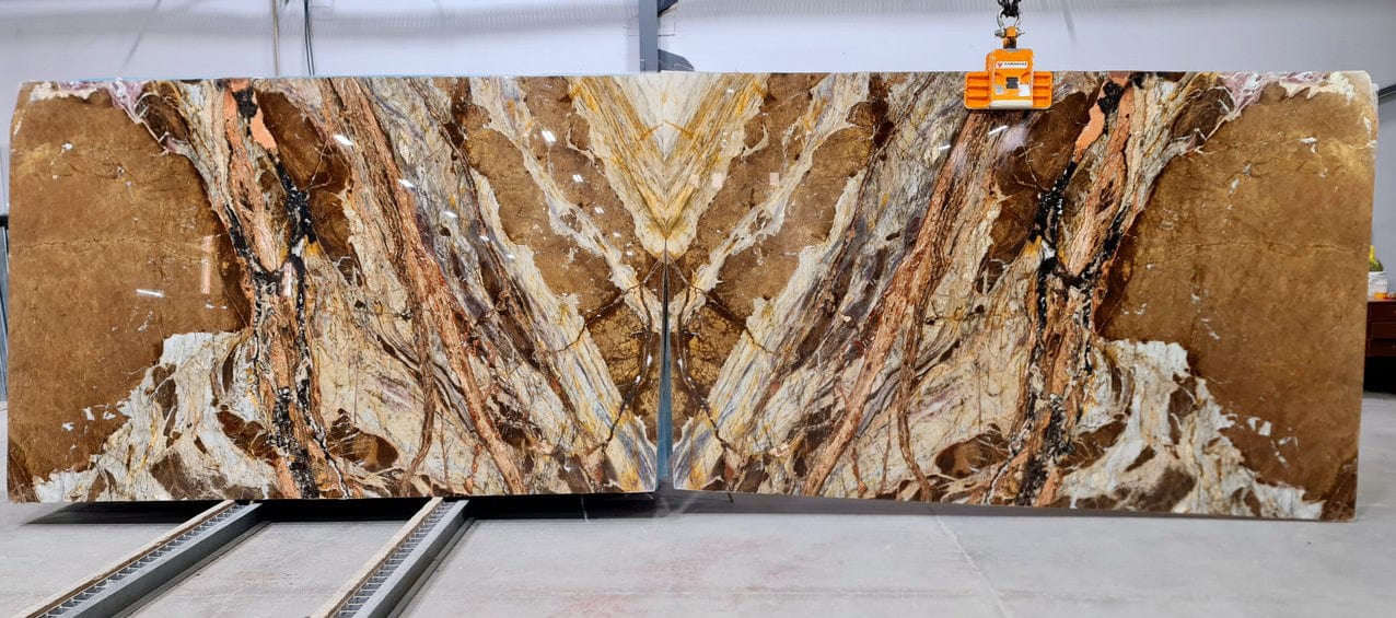 Fusion Gold Bookmatching Marble Slabs Polished - Full Truckload