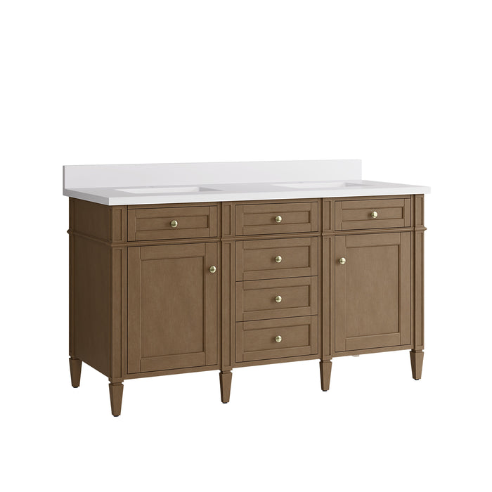 James Martin Brittany 60" Double Bathroom Vanity, Pecan