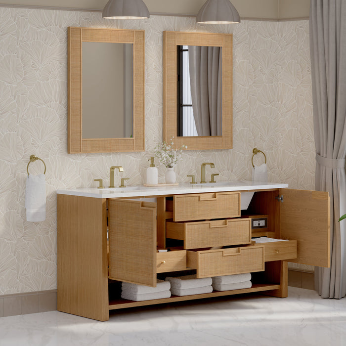James Martin Solene 72" Double Bathroom Vanity, Seaside Oak