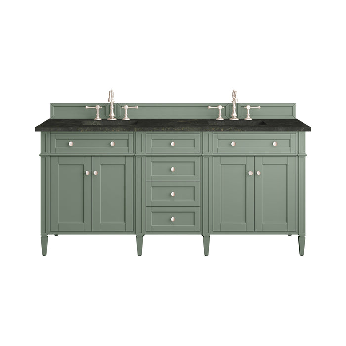 James Martin Brittany 72" Double Bathroom Vanity, Smokey Celadon